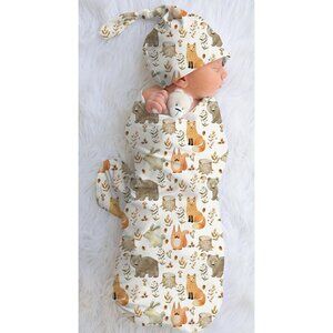 Woodland Animal Newborn Baby Swaddle Breathable, Soft, and Stretchy Infant Wrap